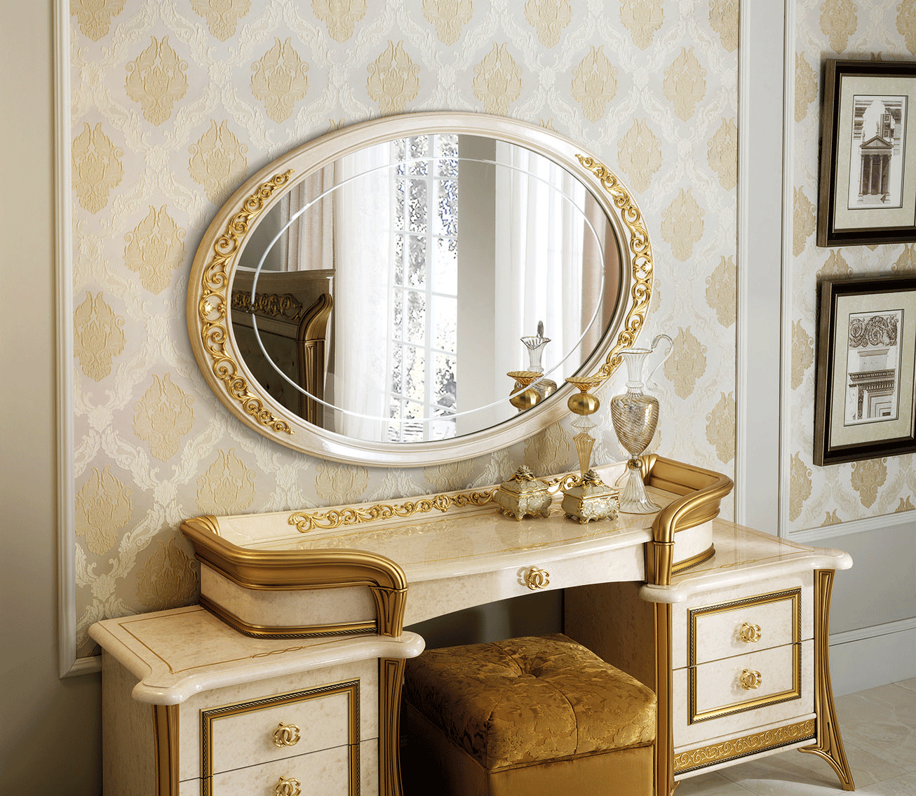 Brands Arredoclassic Dining Room, Italy Melodia mirror for buffet/Vanity dresser