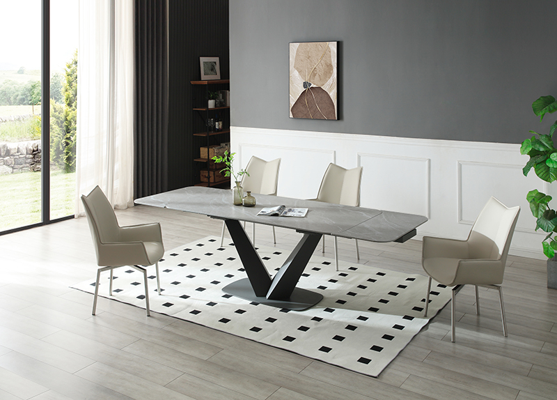 Brands Garcia Laurel & Hardy Tables Cloud Table with 1218 swivel grey taupe chairs