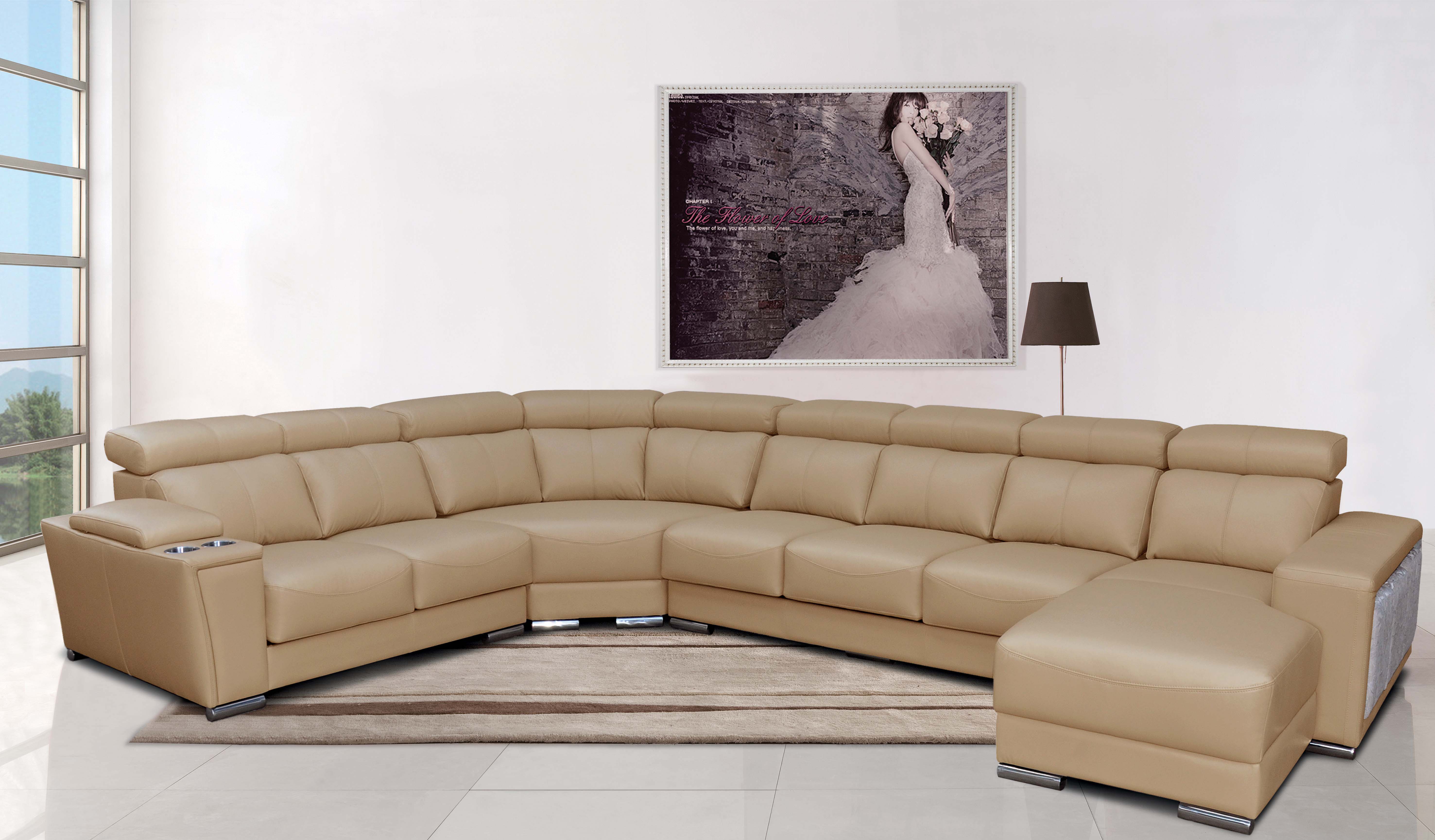 Brands Status Modern Collections, Italy 8312 Sectional with Sliding Seats