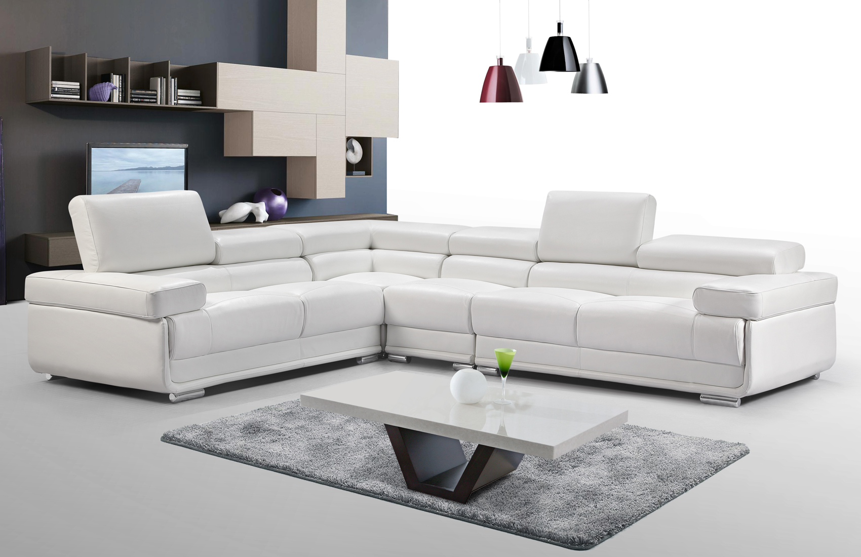 Bedroom Furniture Modern Bedrooms QS and KS 2119 Sectional White